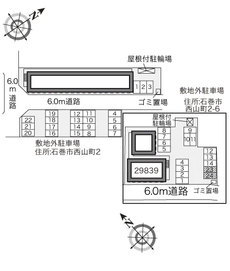 ★手数料０円★石巻市西山町　月極駐車場（LP）